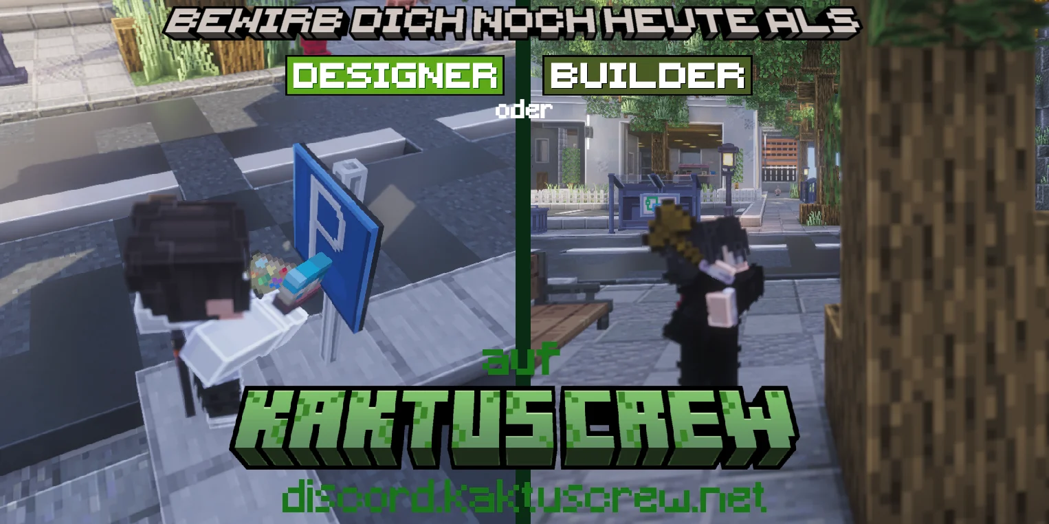 Bewirb dich noch heute als Designer oder Builder auf KaktusCrew – discord.kaktuscrew.net